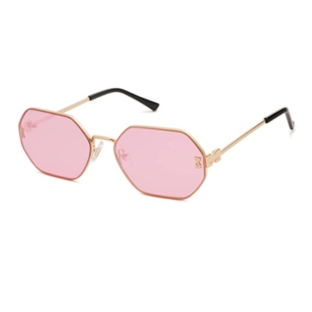 Hexagon Pink Sunglasses Trendy Polygon Sun Glasses UV400 Protective - Picture 1 of 7